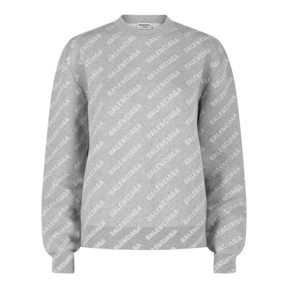 Balenciaga Allover Logo Knit Sweater Multi Womens